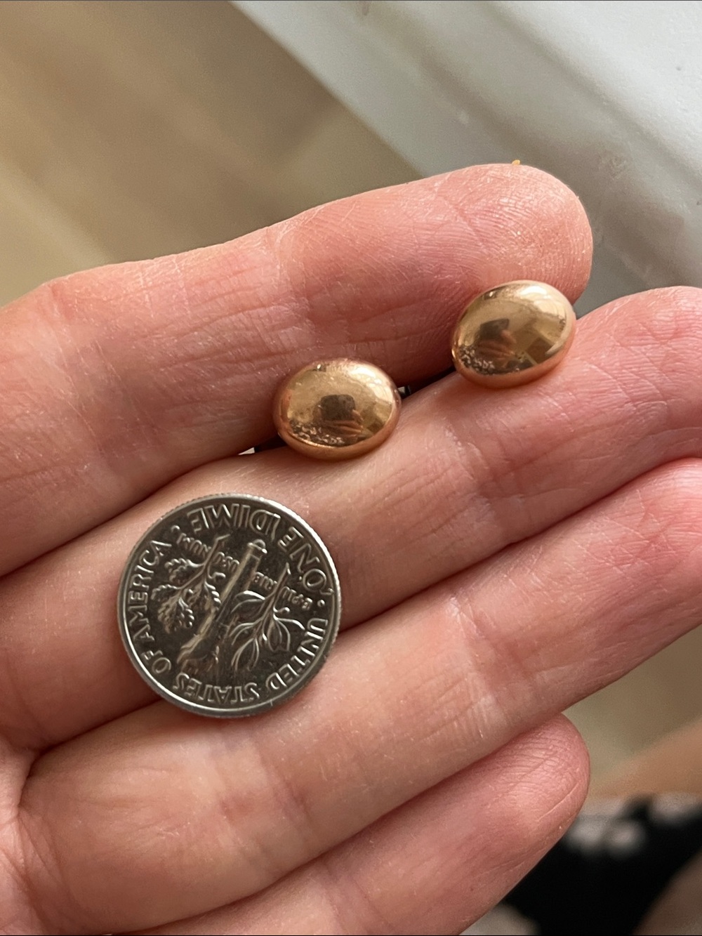 Rosegold filled vintage filigree cufflinks - Picture 3 of 5